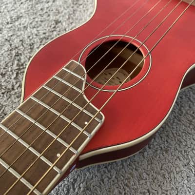 Washburn Rover RO10SK 34 Inch Travel Guitar in Red, Spruce Top, Rosewood Fingerboard image 6