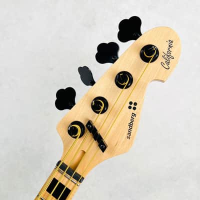 Sandberg California VS Lionel 30" Short Scale 4-String Bass 2024 - Cosmic Black & Green Neon Stripes image 8