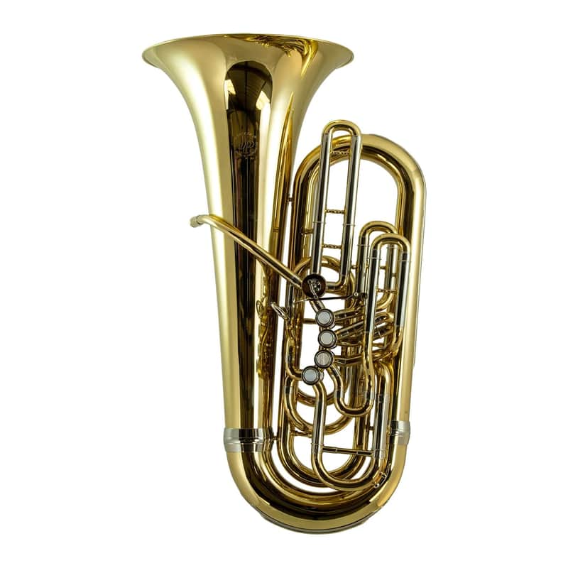 John Packer JP279F Key of F Yellow Brass Brass Body Tuba w/Hard ABS Wheeled Case, Mouthpiece, Valve Oil & Tuning Slide Grease image 1