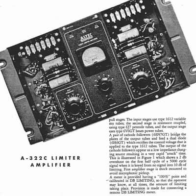 Rare 1950's Altec 322C Tube Compressor/Limiter -Pair- w/511 Supply image 23