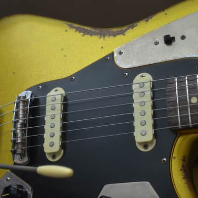 American Fender Jaguar Custom Relic Gold Sparkle image 23