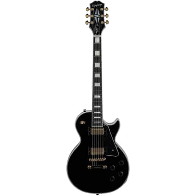 Epiphone Inspired by Gibson Les Paul Custom Electric Guitar, (with Gig Bag), Ebony image 2