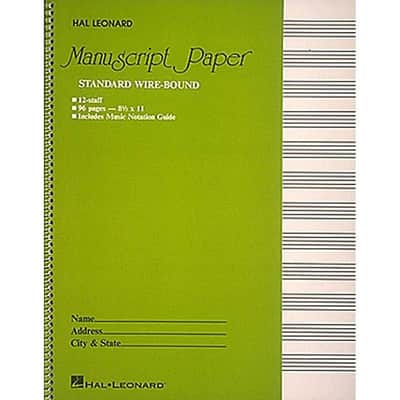 Hal Leonard Standard Manuscript Paper