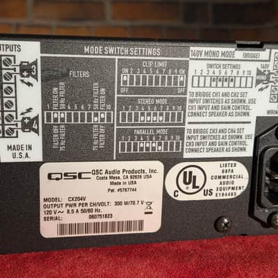 QSC CX204V 4-Channel Power Amplifier image 11