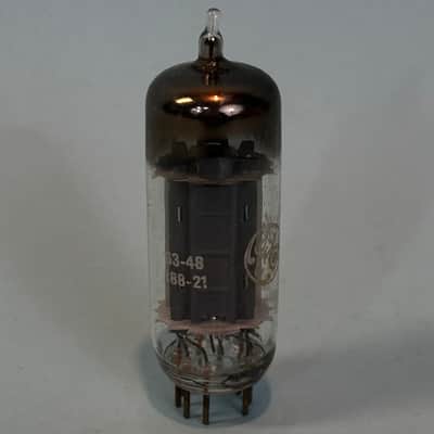 1963 General Electric 6CG7 6FQ7 Vintage 1960s Gray Plate Halo Getter Tube! T437 image 4