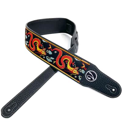 The Jimmy Dragon Suit Guitar Strap in Black - VTAR Vegan Guitar Straps image 5