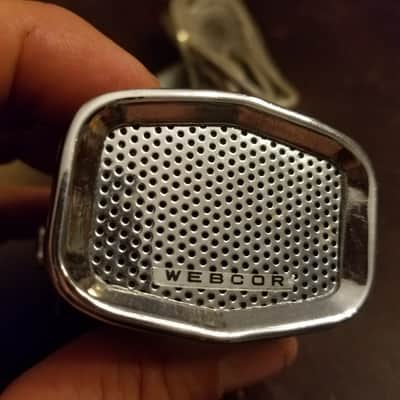 Webcor Weird Japan Harp Mic Desk? 1960s Chrome and Grey Hammered Paint image 3