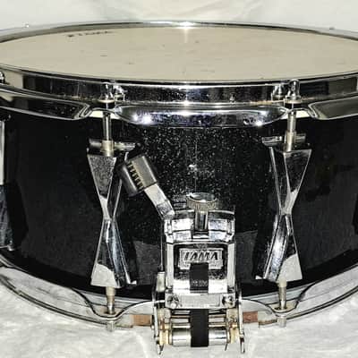 TAMA GranStar Custom Snare Drum 80's Black Nickel Sparkle Wrap PLAYER'S CONDITION image 6