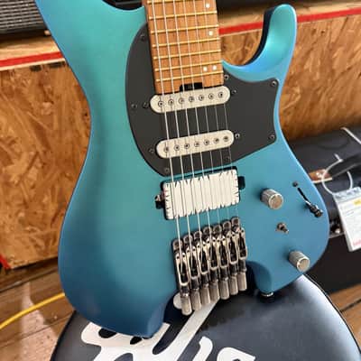 Ibanez Q547-BMM - Headless 7 String Guitar Chameleon Blue image 1