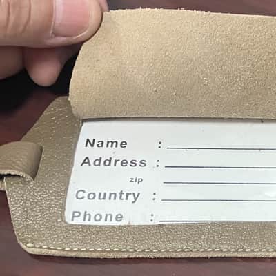 Park Guitars- luggage/case tag, leather, NOS image 3