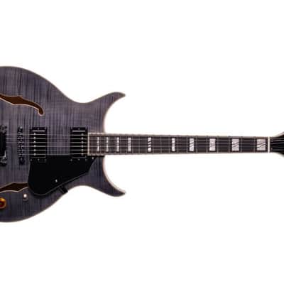 Washburn SH35TB Wing Series Semi Hollow Electric Guitar w/Gigbag, Trans Black image 2