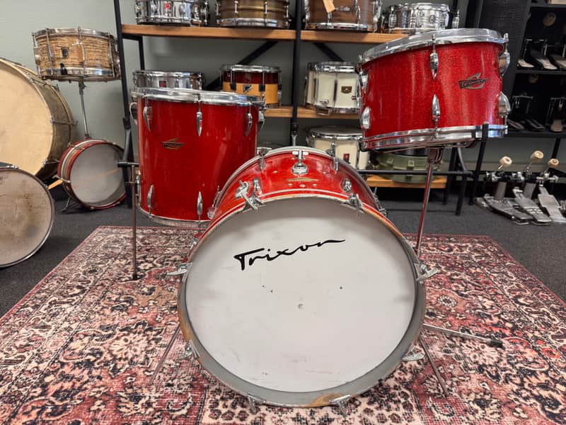 Trixon Luxus 1960s Teardrop 13"/16"/20" Drum Set - Red Sparkle (VIDEO) image 1