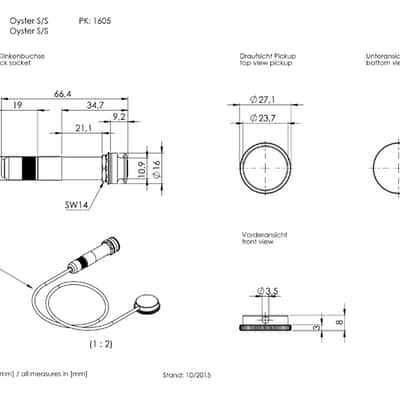 Schaller Oyster S/S Piezo Acoustic Guitar Pickup image 2
