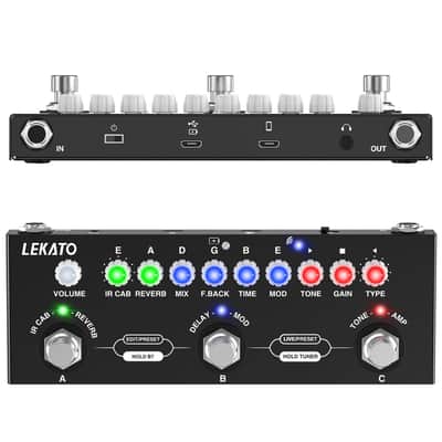 LEKATO Multi Effects Guitar Pedal, with IR Loading 9 AMP Models, Delay Reverb Distortion Overdrive Pedal, Rechargable Electric Guitar Effects Multi Pedal Support Recording,Bluetooth 5.0 image 8