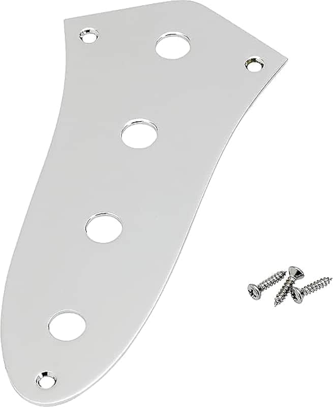 Jazz Bass Control Plate - 4-Hole - Chrome image 1