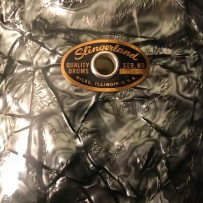 Slingerland 13 inch rack tom 3ply with re-rings 60s - black diamond pearl image 4