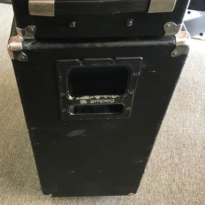 Ampeg b-40 Bass Amp head and b-40 Cabinet 1975 black image 9