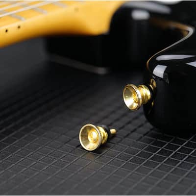 Two Gold End Pins Acoustic Electric Guitar Strap Buttons 14mm image 5