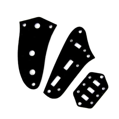 Control Plate Set For Jaguar Style Guitar ,Plastic PVC 3ply Black (Set of 3 )