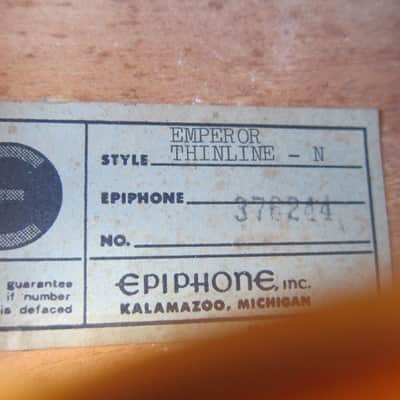 Epiphone Emperor thinline s. 1974 Sunburst image 6