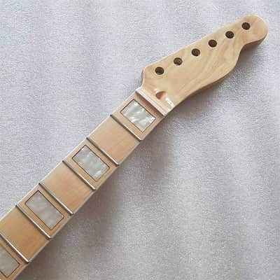 Maple Wood Guitar Telecaster Style Neck with White Block Inlay image 5