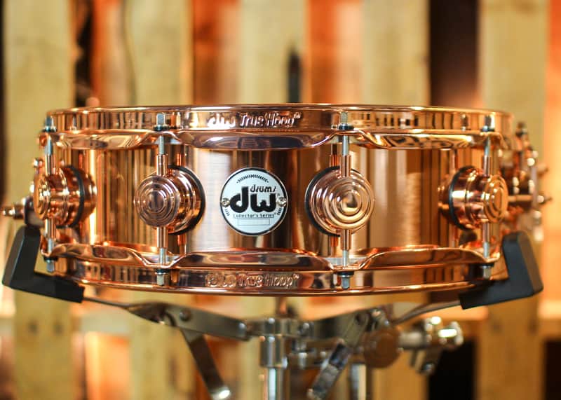 DW 4x14 Collector's Polished Copper Snare Drum w/ Copper Hardware - DRVP0414SPP image 1