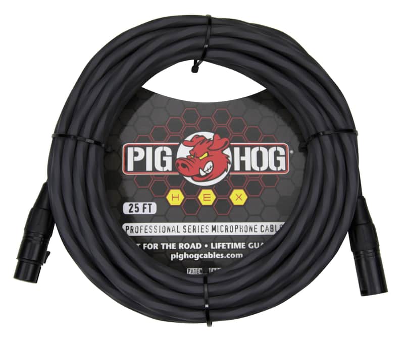 Pig Hog PHMH25GR Hex Series Mic Cable, Grey 25ft image 1