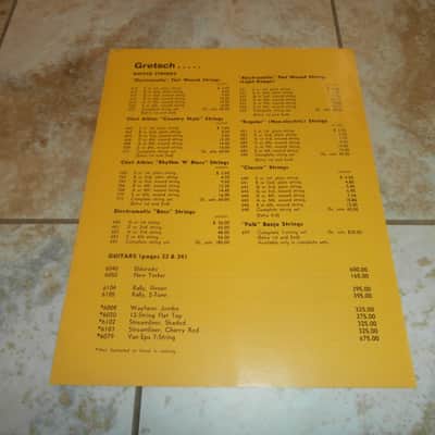 Vintage 1968 Gretsch Guitars & Amplifiers Price List! Rare, Original Case Candy, Paperwork! image 3
