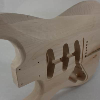 Unfinished Maple SSS Hardtail guitar body - fits Fender Strat Stratocaster necks J1536 image 8