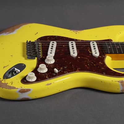 Fender Custom Shop Stratocaster 1963 Heavy Relic Graffity Yellow Tortoise Pickguard image 15