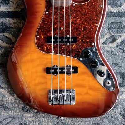 Fender American Deluxe Jazz Bass Special Edition Quilt 1999-2000 - Tobacco Burst image 2