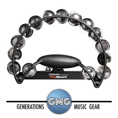 Rhythm Tech RTPRO10 Pro Series Tambourine! Black with Steel Jingles and Pro Mount **FREE SHIPPING!** imagen 1