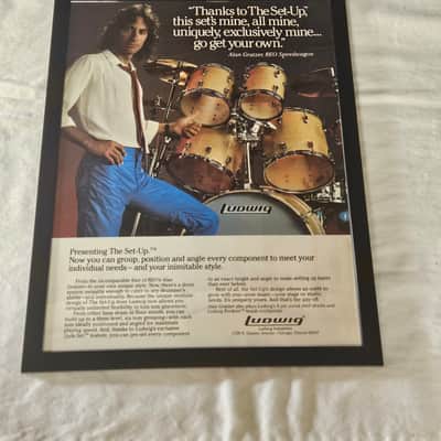 Ludwig Drummers Vintage Ads in Frames from 1980s Modern Drummer Mags image 2