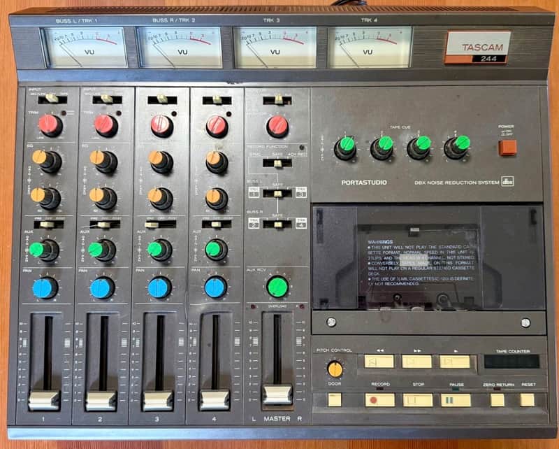 TASCAM 244 Portastudio 4-Track Cassette Recorder 1980s - Brown