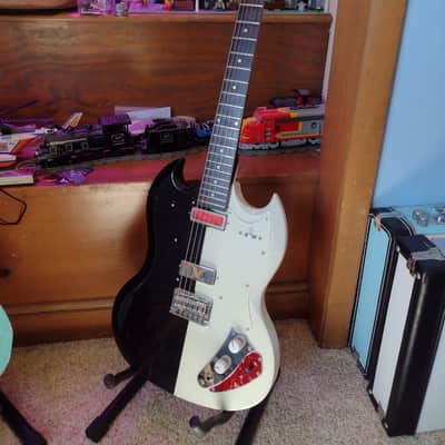 Jon's SG-Cruellacaster Black/White/Gold Sparkle with Gold Foil Pickup image 1