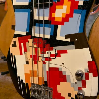 Super Mario Bros Squier by Fender Precision P Bass 1998 Hand Painted vintage design image 2
