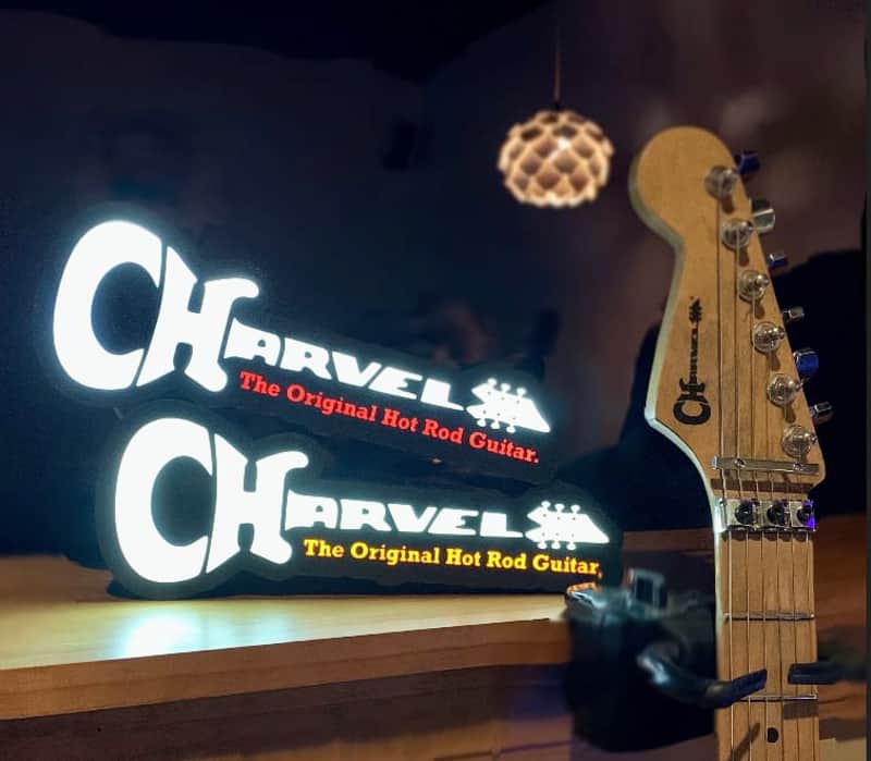 "LED Lighted Charvel Guitar Sign | Custom Lamp & Studio Light | Perfect for Music Room/Studio image 1