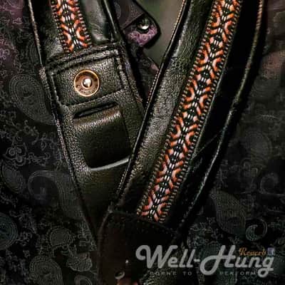 Well-Hung "Strap With No Name" wide, padded black leather, 3" wide image 3