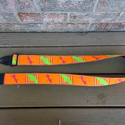 Vintage Circa 1981 Fender Guitar Strap in Rare Orange, Green Pattern! image 1