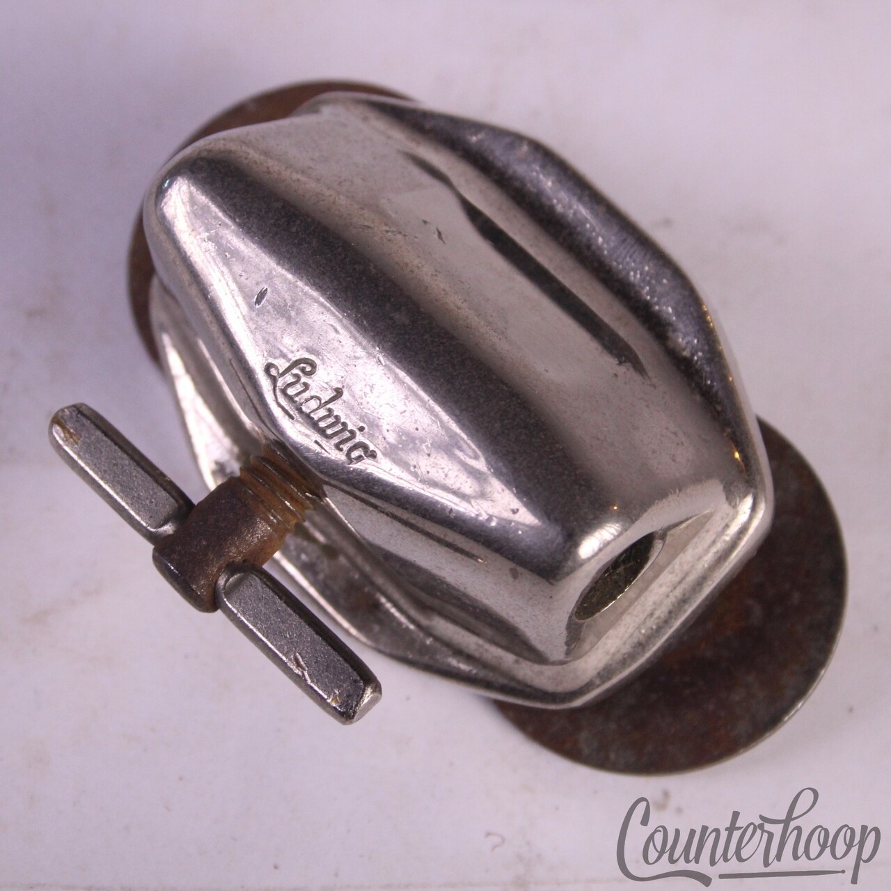 Ludwig Tom Drum/Bass Spur/Cymbal Arm Mount Nickel Wing-Screw Vintage 50s-60s USA — main photograph