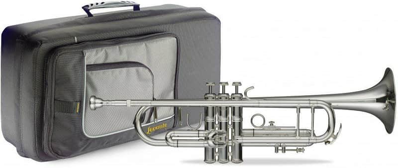 Levante LV-TR6301 Bb Trumpet Bell & Leadpipe in Gold Brass w/Soft Case & Mouthpiece 7C Silver Plated image 1