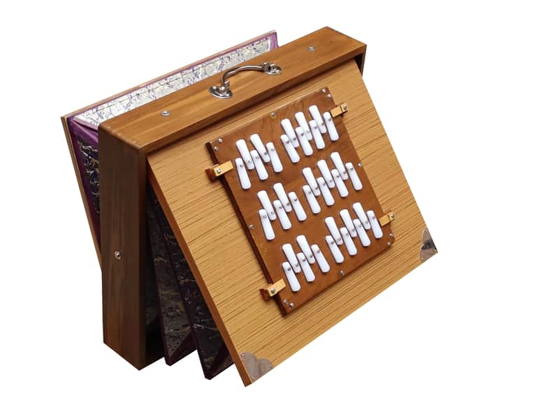 SHRUTI BOX~3 OCTAVES~TEAK WOOD~SIZE (17" X 14" X 3")~36 NOTES~TUNE TO 440 Hz~BHAJAN~SHRUTI~YOGA~VOCAL~CHANT~WITH GIG BAG image 1
