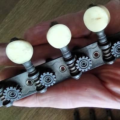 Antique Mandolin pre-1900 Brass Tuners, Bridge & Tailpiece Lot image 11