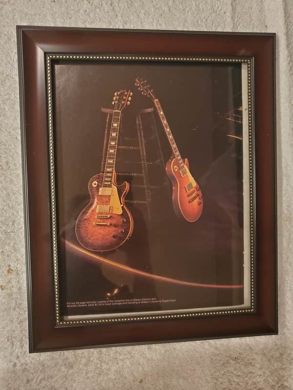 1980 Gibson Guitars Color Promotional Ad Framed Heritage Series Standard 80 Les Paul Original image 1