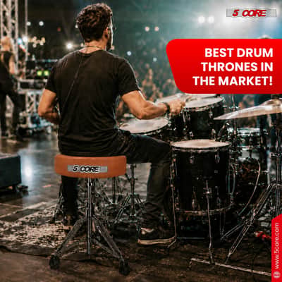 5 Core Drum Throne w 4.5" Padded Stool Adjustable Drummer Chair image 8