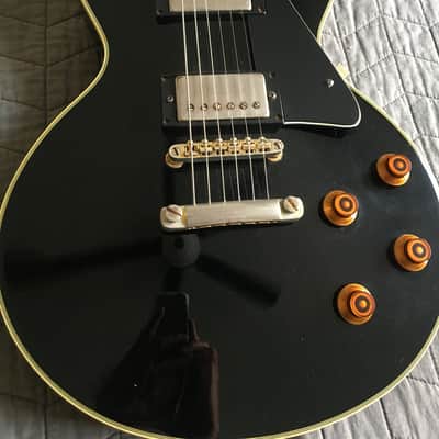 Epiphone Les Paul Custom Vintage late '80s Open Book Headstock Aged Black Long Neck Tenon Mik Ebony image 2