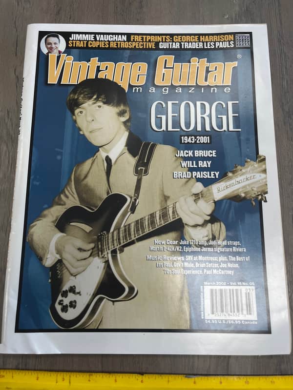 Vintage guitar magazine George Harrison memorial March 2002 image 1
