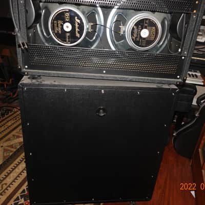 2 Slant Cabs. A pair of Mojotone/Celestion British Style Custom Baltic Birch 2x12 Slant Cab Celestion Vintage/Heritage 2017 Black Tolex image 3