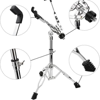 Snare Drum Stand with Drum Sticks Holder, Double Braced Tripod Snare Stand Fit for 10 to 14 Inch Snare Drum, Drum Pad, Adjustable Height 14.5 to 23 Inches for Drum Beginners, Lightweight image 4