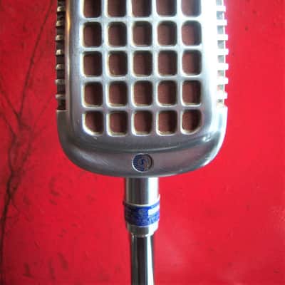 Vintage 1940's Shure 737A crystal microphone Satin Chrome w cable and data sheet image 5